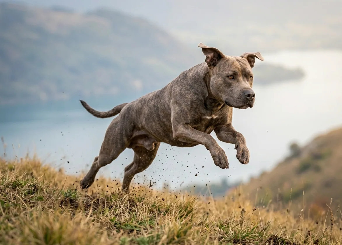 American Staffordshire Terrier mit aufmerksamem Blick – kraftvoll und loyal