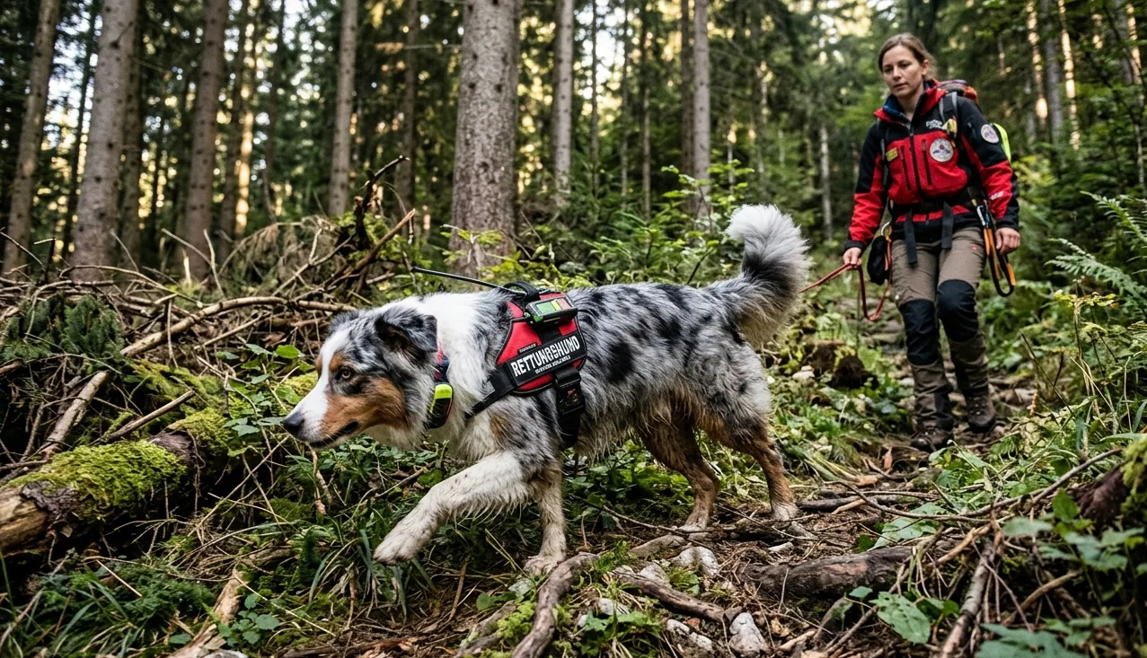 Australian Shepherd im Einsatz als Rettungshund