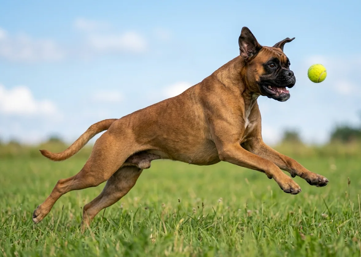 Boxer mit aufmerksamem Blick – athletisch und muskulös