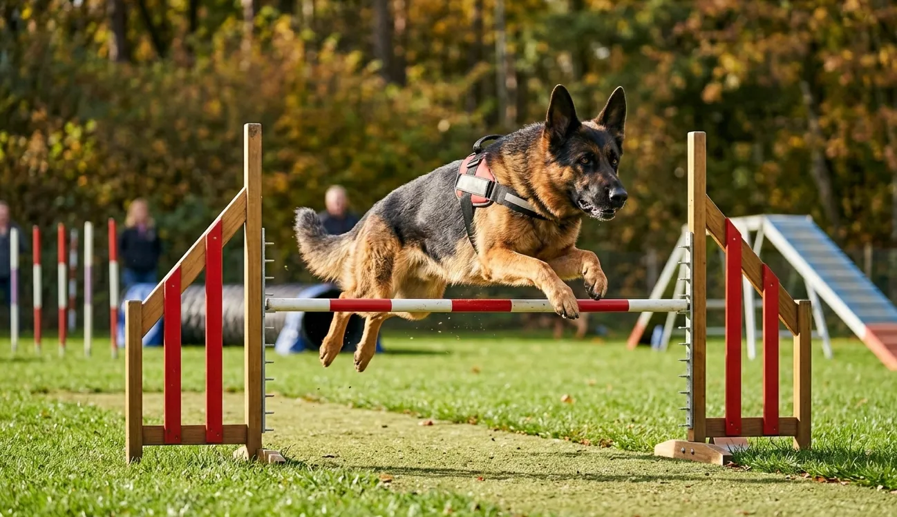 Deutscher Schäferhund mit klassischer Schwarz-Braun-Sattelzeichnung und aufmerksamem Blick
