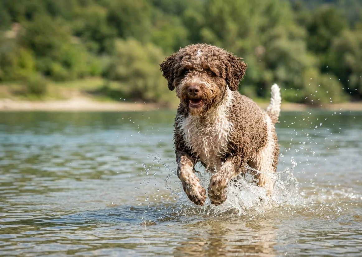 Lagotto Romagnolo bei der Nasenarbeit – sein Talent als Trüffelhund ist legendär