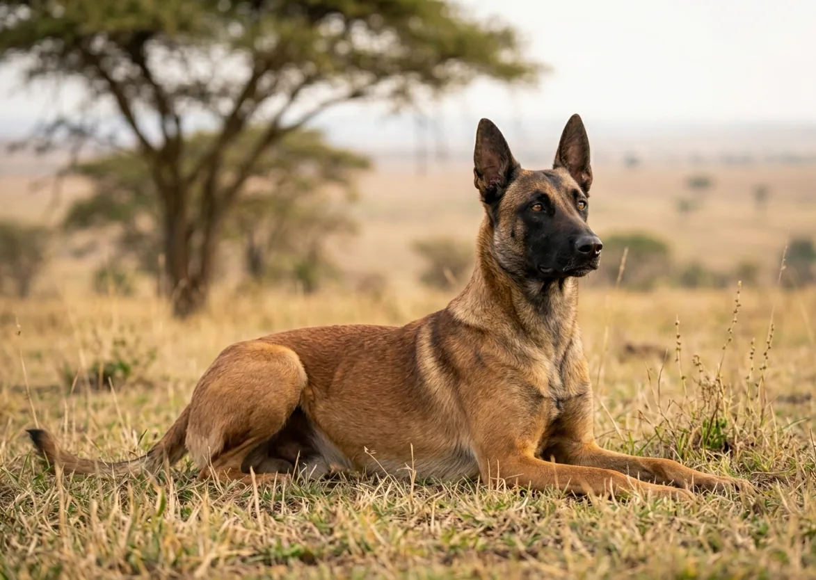 Malinois mit wachsamem Blick – konzentriert und einsatzbereit