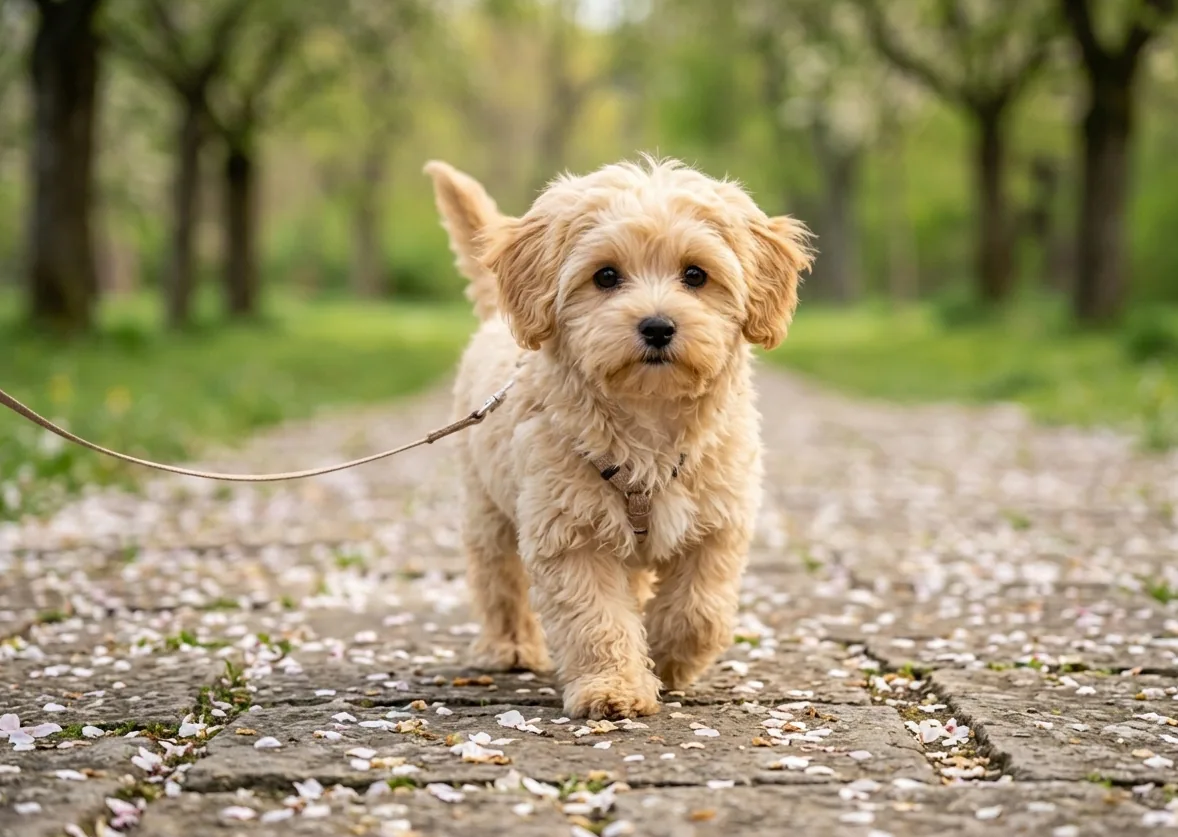 Maltipoo beim Spielen – trotz seiner kleinen Größe voller Energie