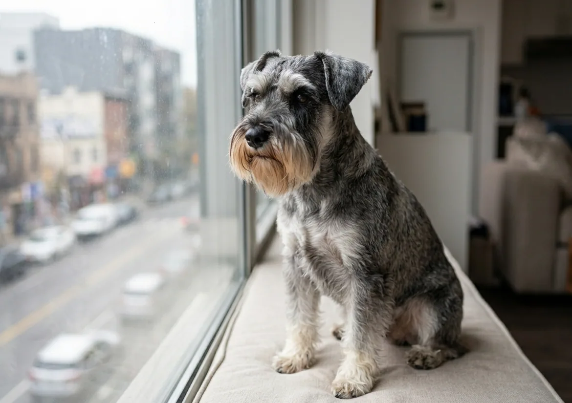 Zwergschnauzer beim Spielen – trotz seiner Größe voller Energie